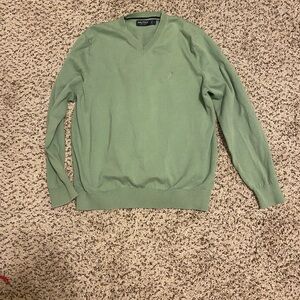 Nautica Men's Light Green V-Neck Sweater